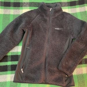 Super Plush and Soft Champion Deep Pile Fleece Jacket Black Women's Medium